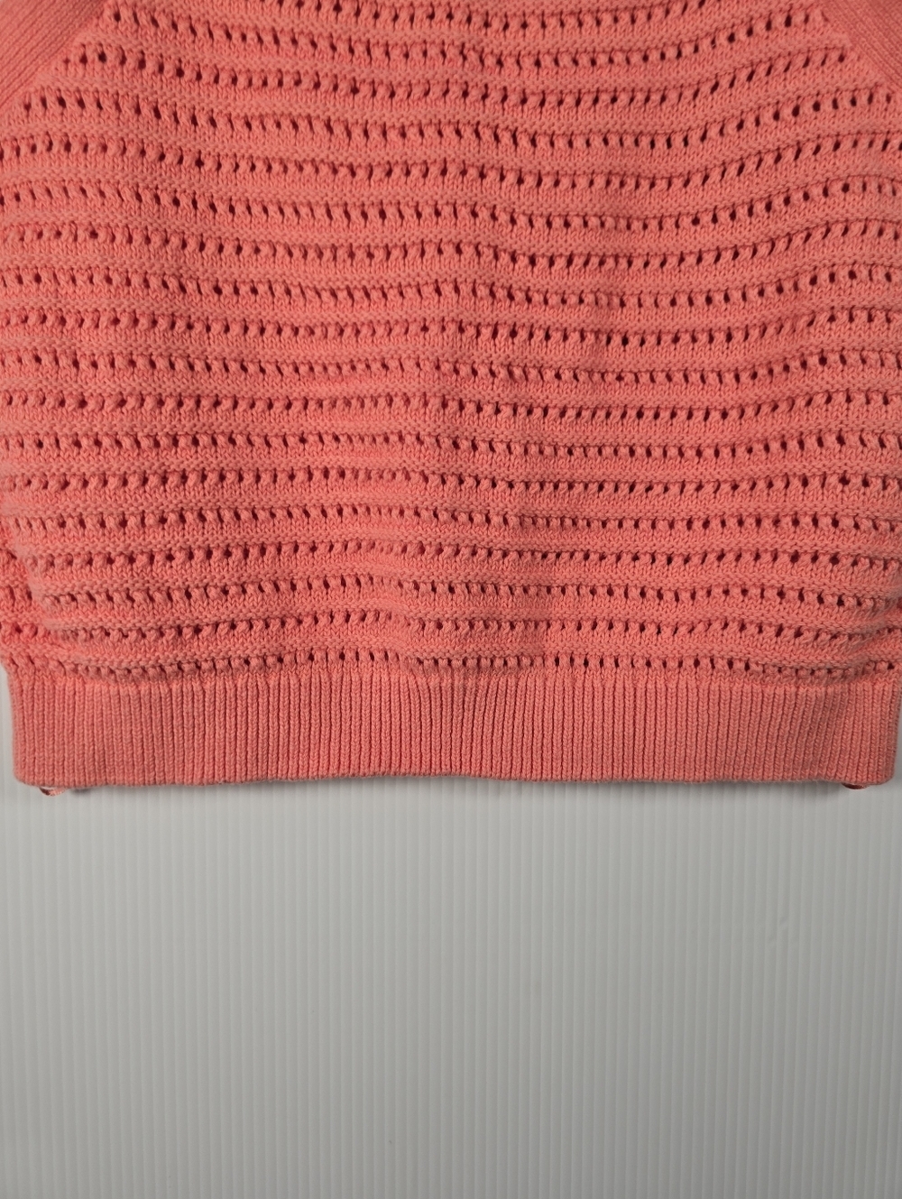 NWOT Universal Threads Bright Coral Women's Crochet Knit Crop Tank Top Size L - Picture 7 of 11